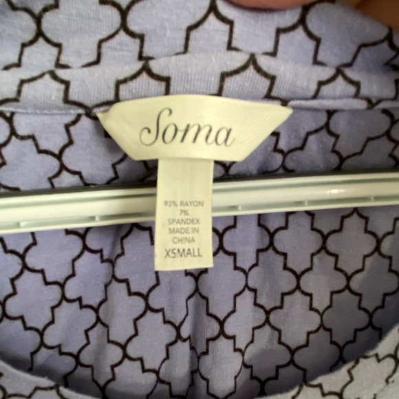 SOMA Soft Blue Geometric Night Dress Sz XS - Picture 8 of 8